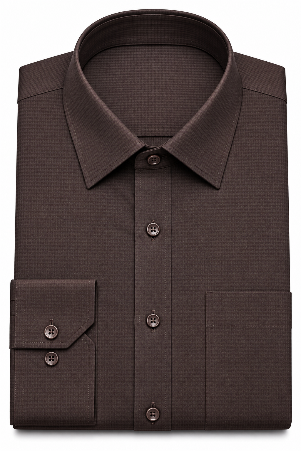 Chocolate Brown Textured Formal Shirt