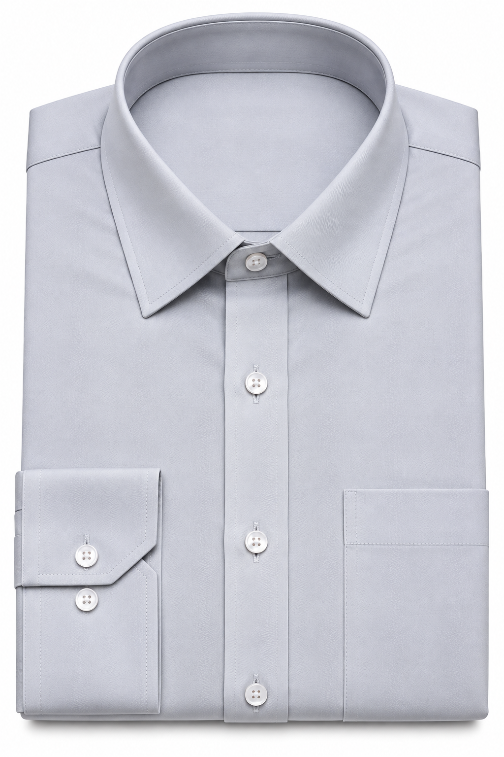 Light Grey Solid Formal Shirt