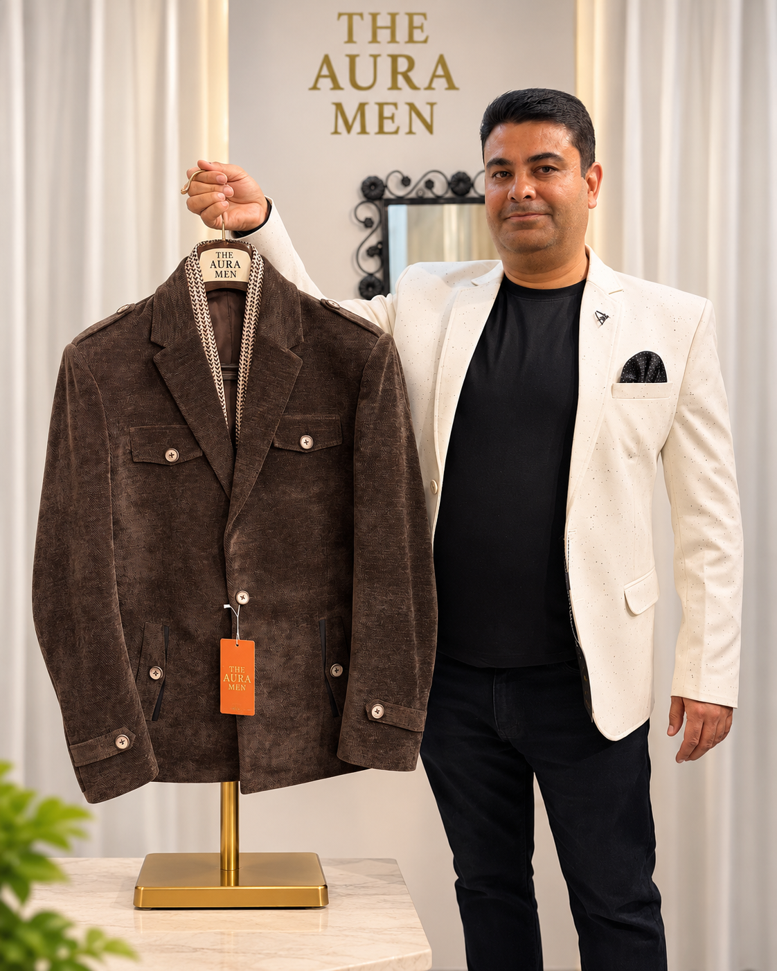 Premium Brown Textured Blazer