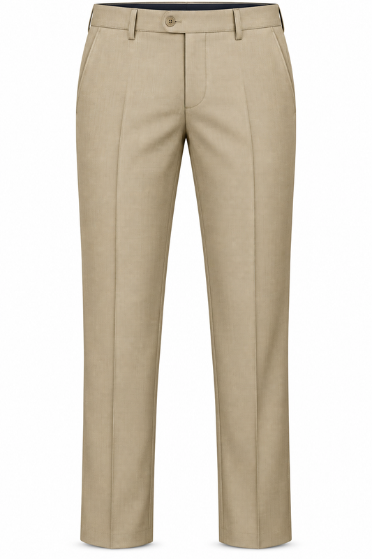 Stone Beige Formal Trousers