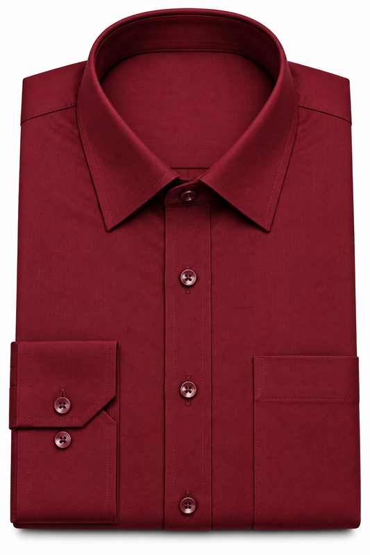 Burgundy Solid Formal Shirt