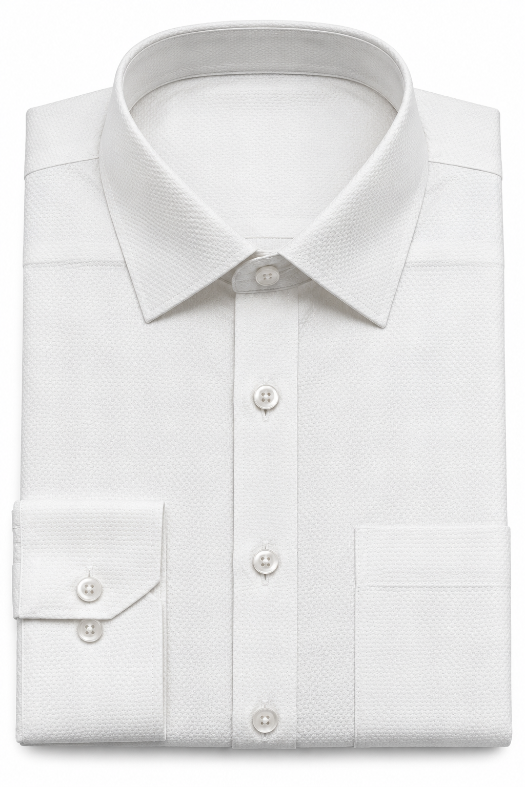White Textured Formal Shirt