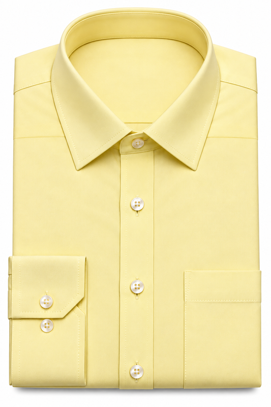 Pastel Yellow Solid Formal Shirt