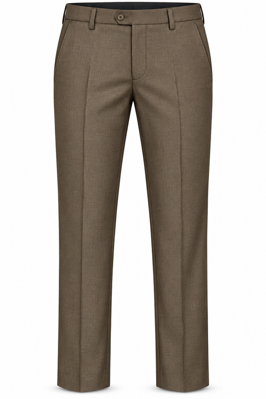 Textured Taupe Tailored Trousers