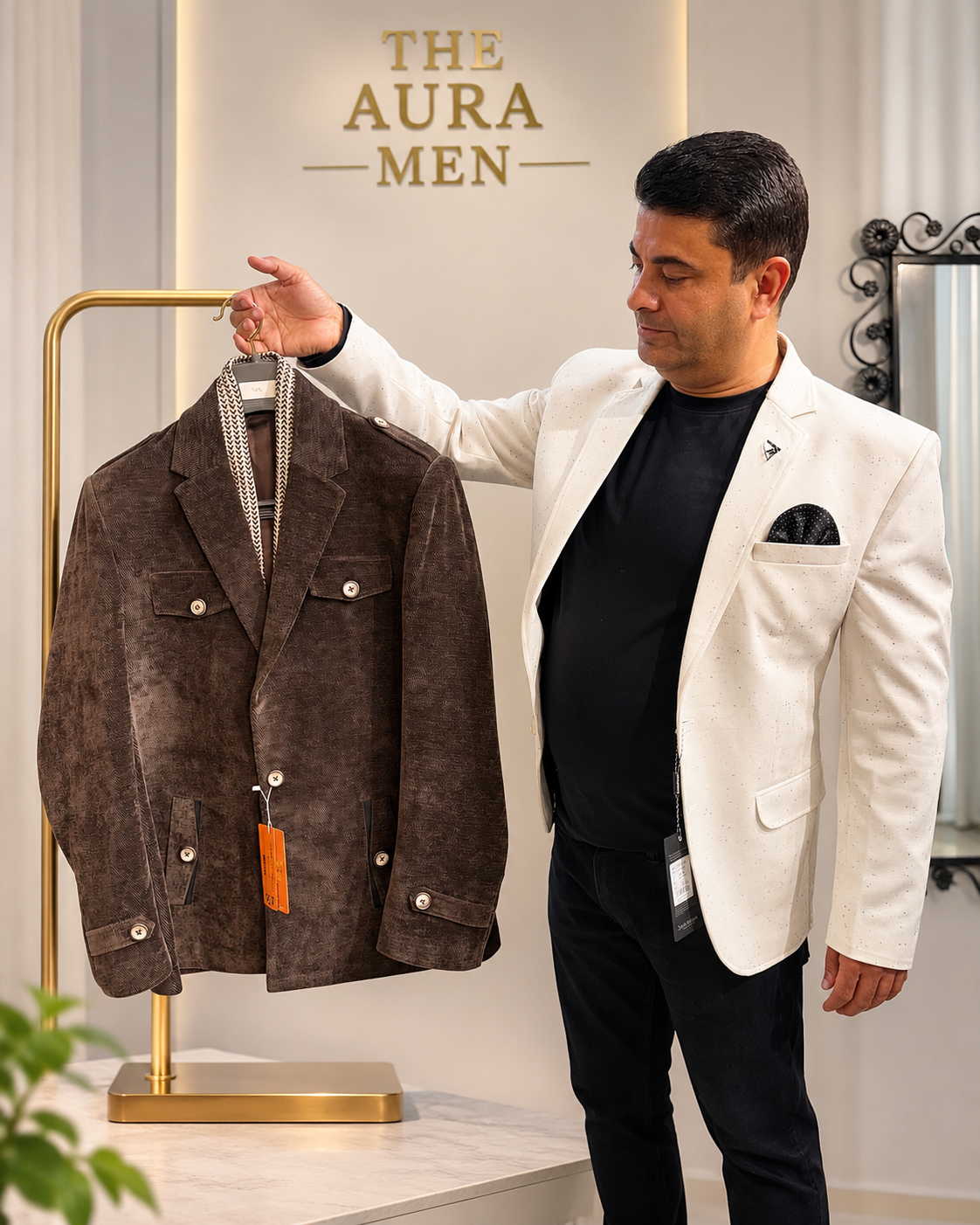 Premium Brown Textured Blazer
